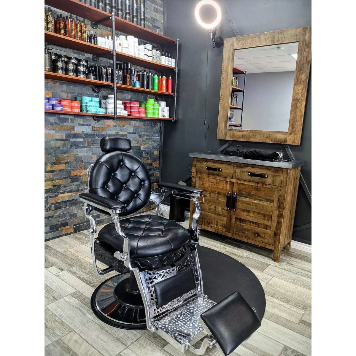SALON EQUIPMENT PACKAGE - SHAMPOO STATION & STYLING CHAIR IN CAMEL - HON-PKG-CAM-BWSH-SYCHR-KIT