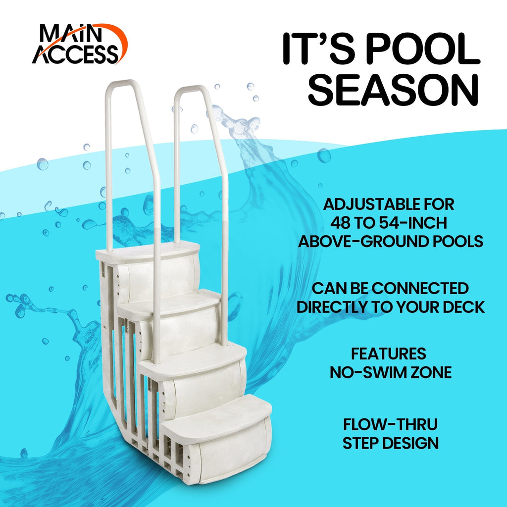 Main Access 200601T 26" iStep Above Ground Pool Step Ladder Entry System, Taupe - 44905
