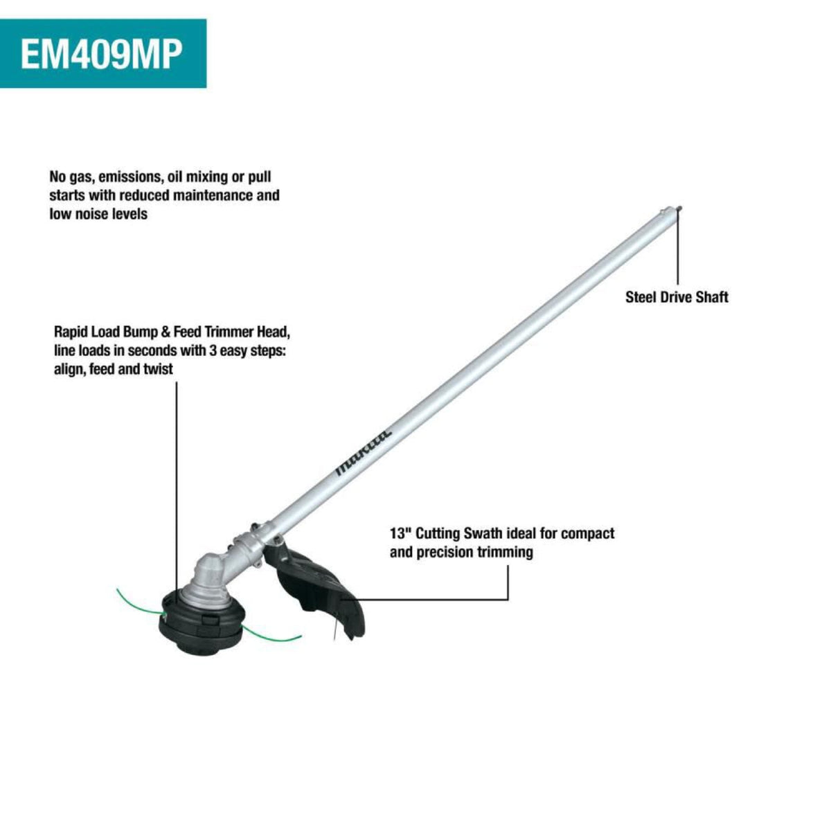 Makita 18V LXT Lithium-Ion Brushless Cordless Couple Shaft Power Head Kit w/ 13" String Trimmer & Blower Attachments (4.0Ah) - XUX02SM1X3