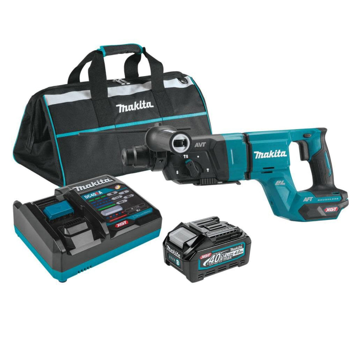 Makita 80V Max (40V Max X2) XGT Brushless 28 lb. AVT Demolition Hammer Kit, accepts SDS-MAX bits, AWS Capable & FREE Makita GRH07M1 - GMH02PM