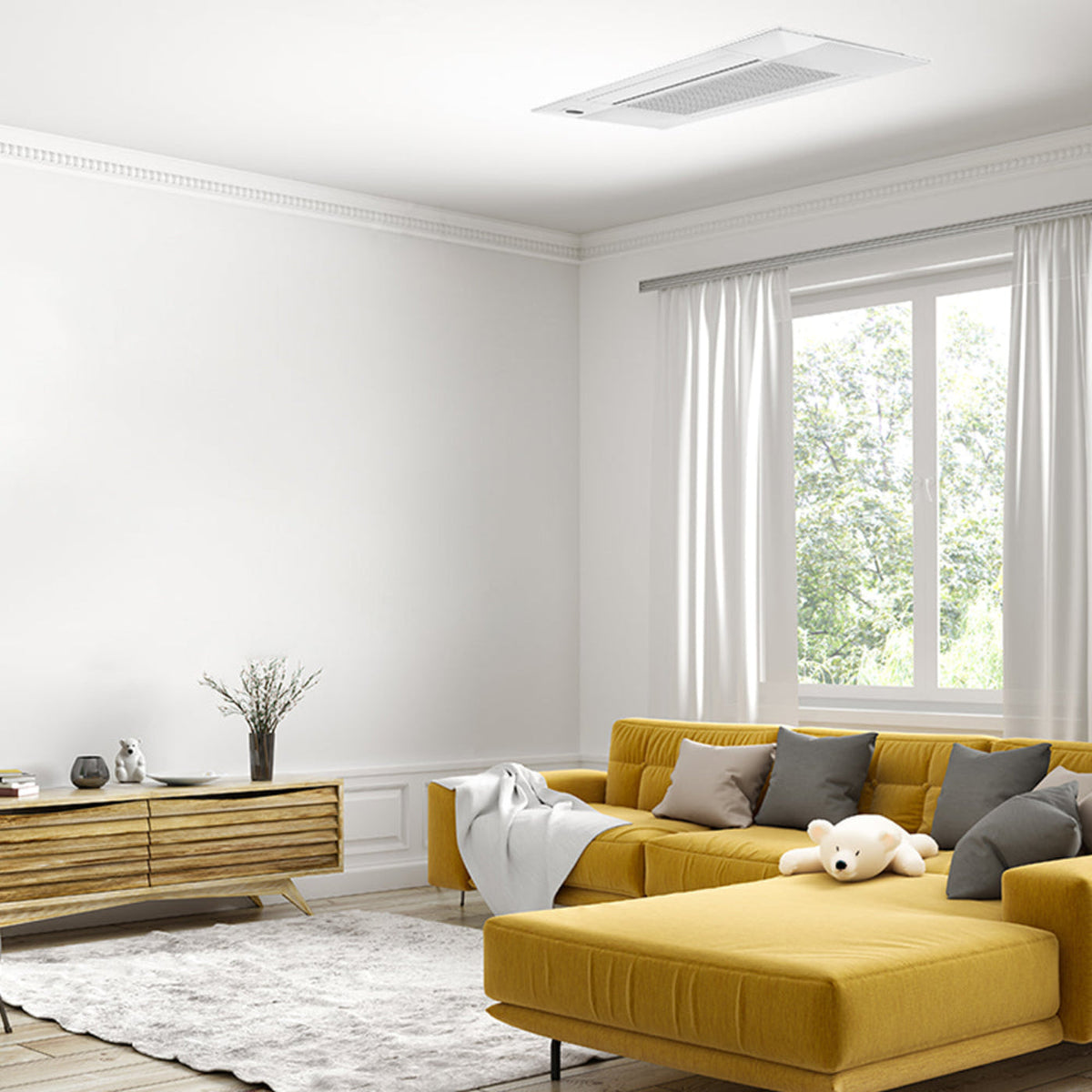 MRCOOL DIY 5th Gen 12,000 BTU Multi-Zone Mini Split Ceiling Cassette Air Handler 230V, -  DIYCASSETTE12HP-230C25-O