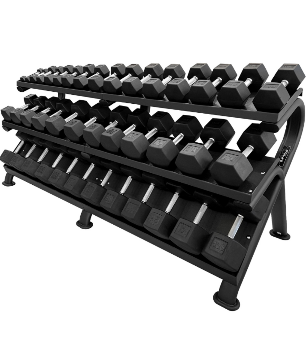 TAG Fitness Rubber Hex Dumbbell set 5lb-75lb - 1770024675215_979