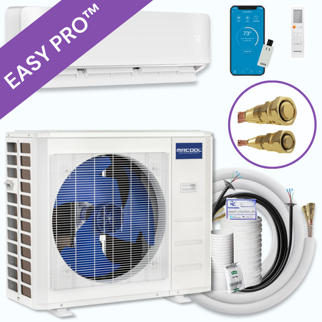 MRCOOL DIY 5th Gen EasyPro 24,000 BTU Single Zone Mini Split Complete System 230V with 16 ft. DIY Quick Connect Line Set and DIYPRO Cable,  - EZPRO-24-HP-23016D-O