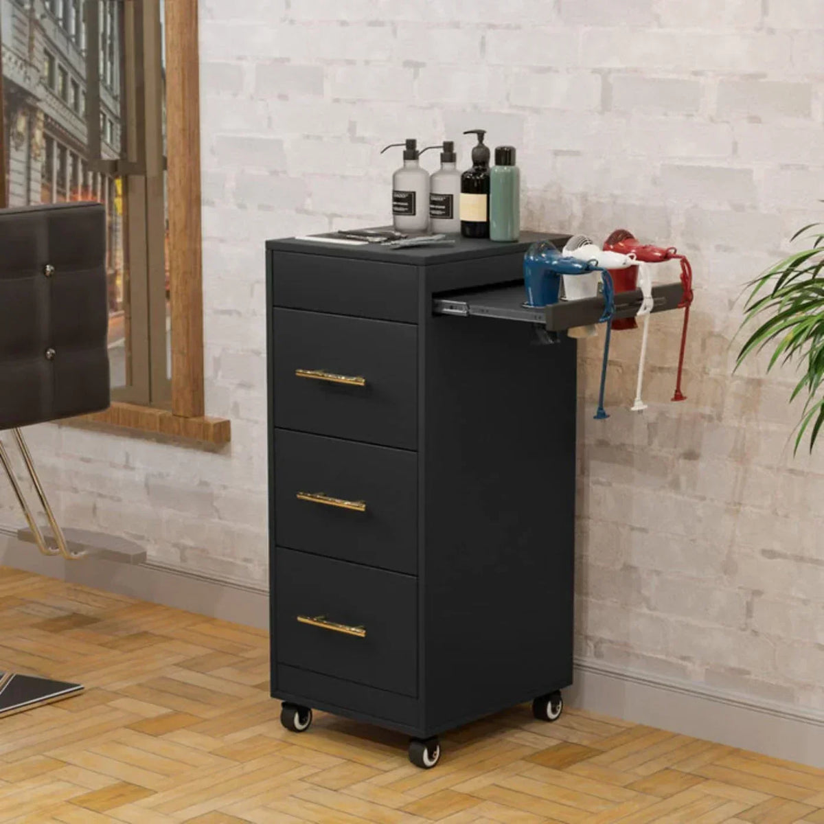 OmySalon 1 Operator Basic Mobile Barber Package Black -  BP4-1B