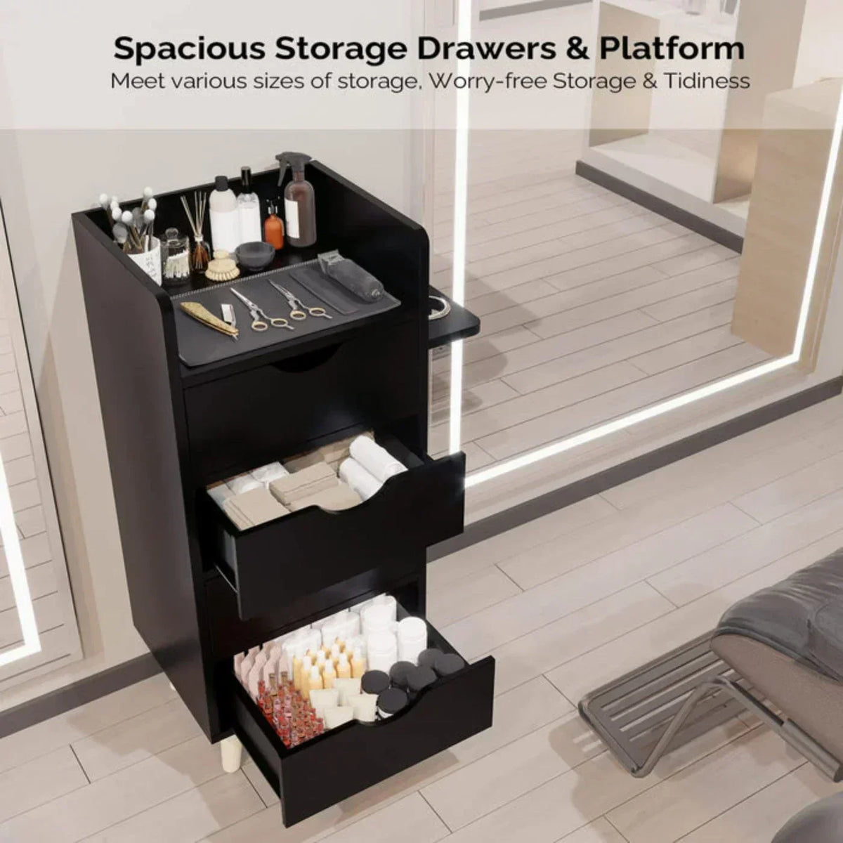 OmySalon 1 Operator Modern Salon Package Black -  SP2-1B