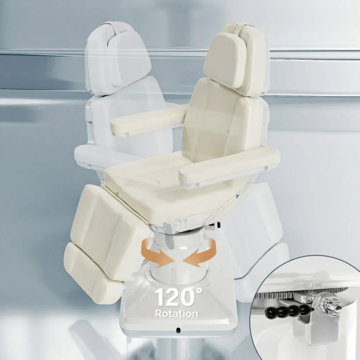 OmySalon 73in Multi-function 120° Rotation Electric Remote One-touch Operate 3 Motors Facial Massage Bed -  A1701G59000640
