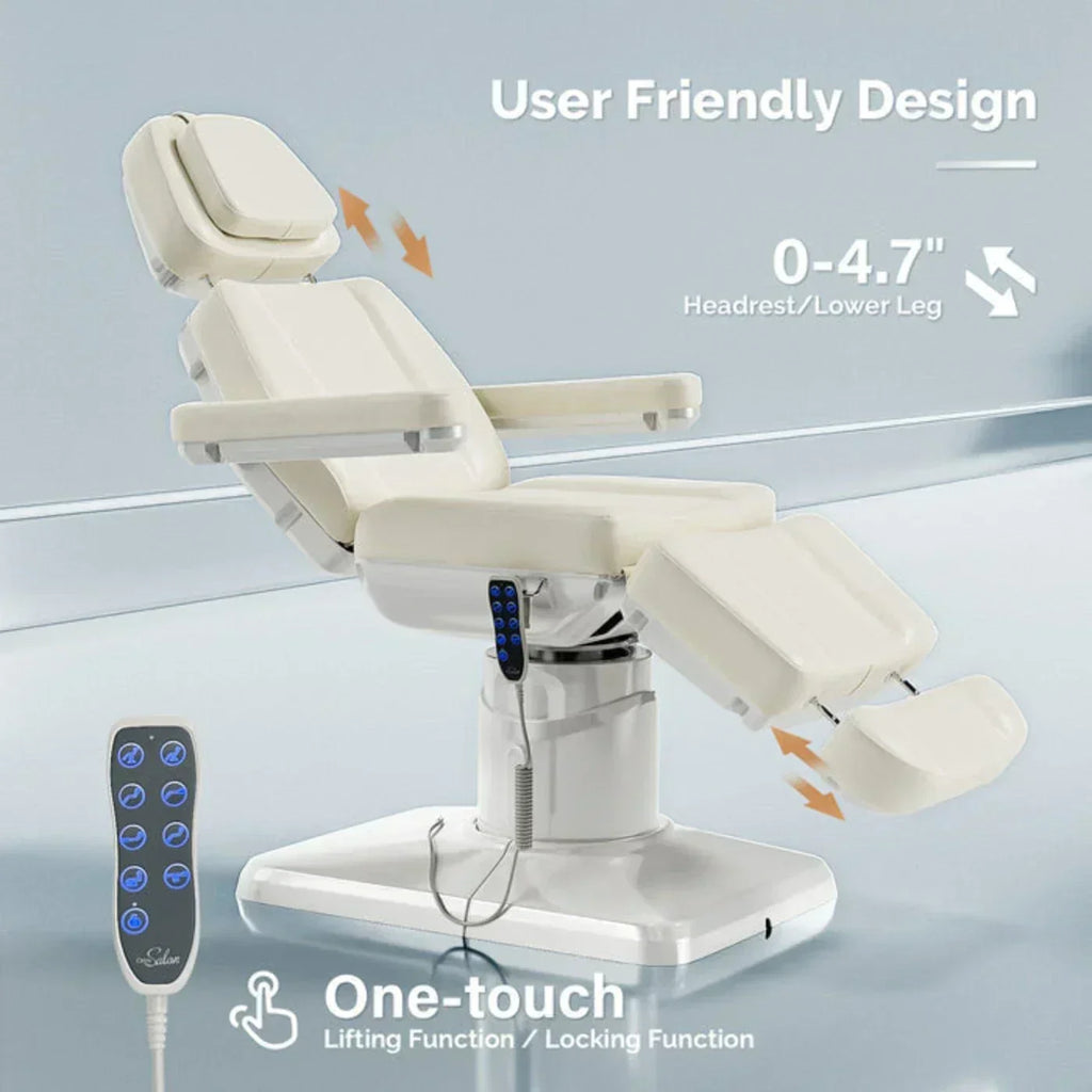 OmySalon 73in Multi-function 120° Rotation Electric Remote One-touch Operate 3 Motors Facial Massage Bed -  A1701G59000640