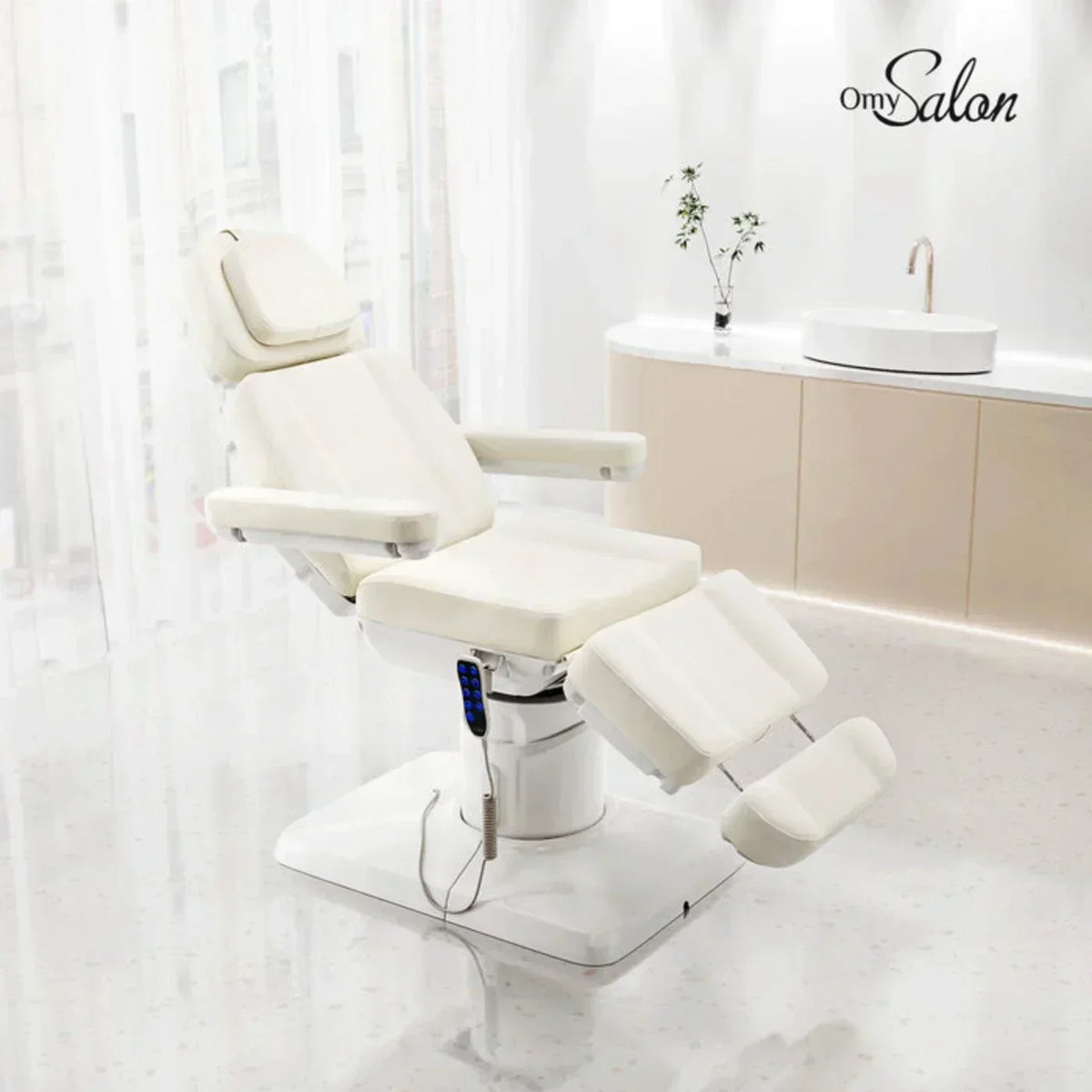 OmySalon 73in Multi-function 120° Rotation Electric Remote One-touch Operate 3 Motors Facial Massage Bed -  A1701G59000640