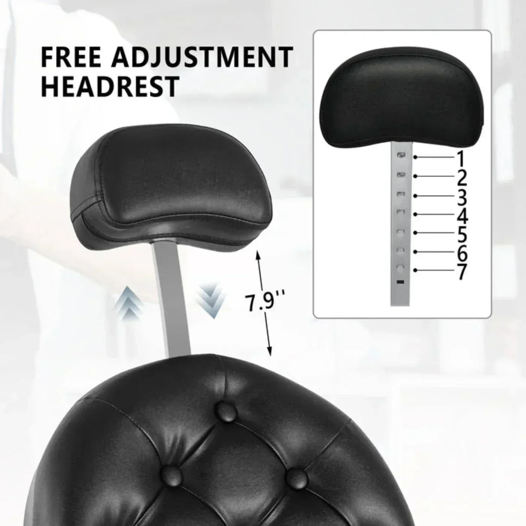 OmySalon BC1101 Vintage Style Heavy Duty Hydraulic Recline Barber Chair -  G59000066+G59000068