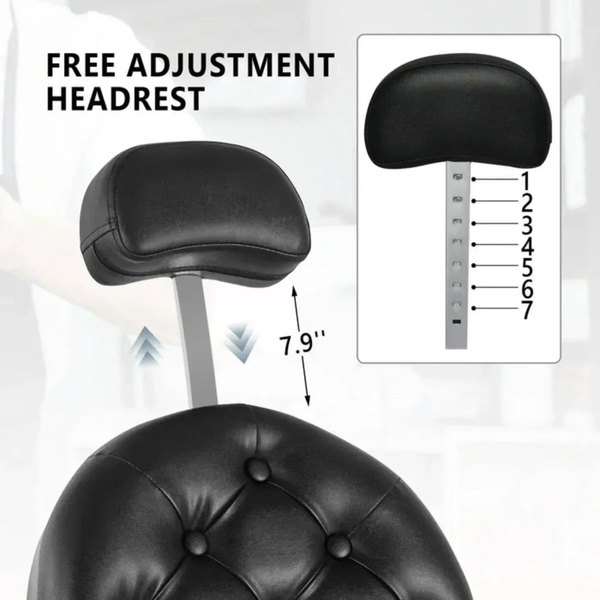 OmySalon BC1101 Vintage Style Heavy Duty Hydraulic Recline Barber Chair -  G59000066+G59000068