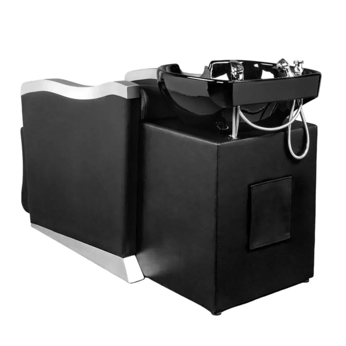 OmySalon BU1501 Salon Shampoo Bowl and Chair Backwash Unit with Ceramic Wash Bowl & Adjustable Footrest -G59000660