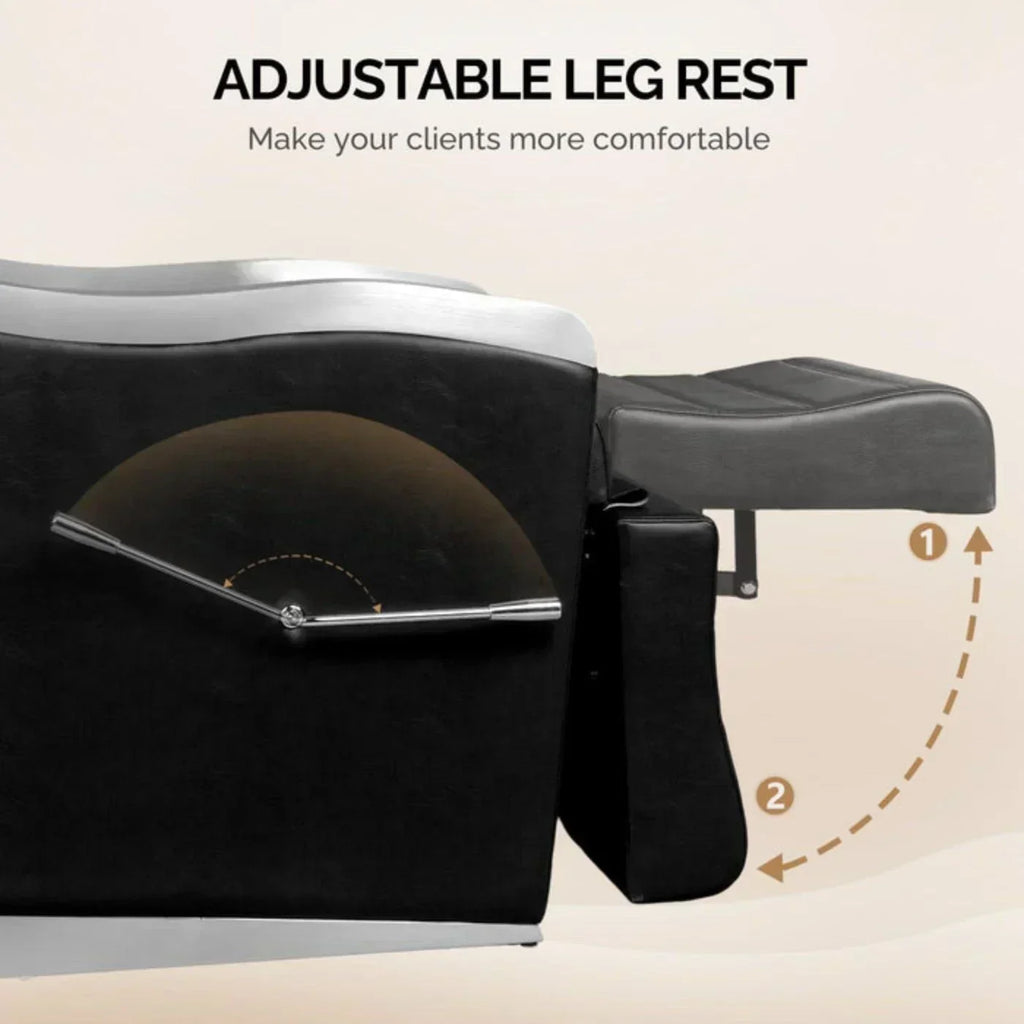 OmySalon BU1501 Salon Shampoo Bowl and Chair Backwash Unit with Ceramic Wash Bowl & Adjustable Footrest -G59000660