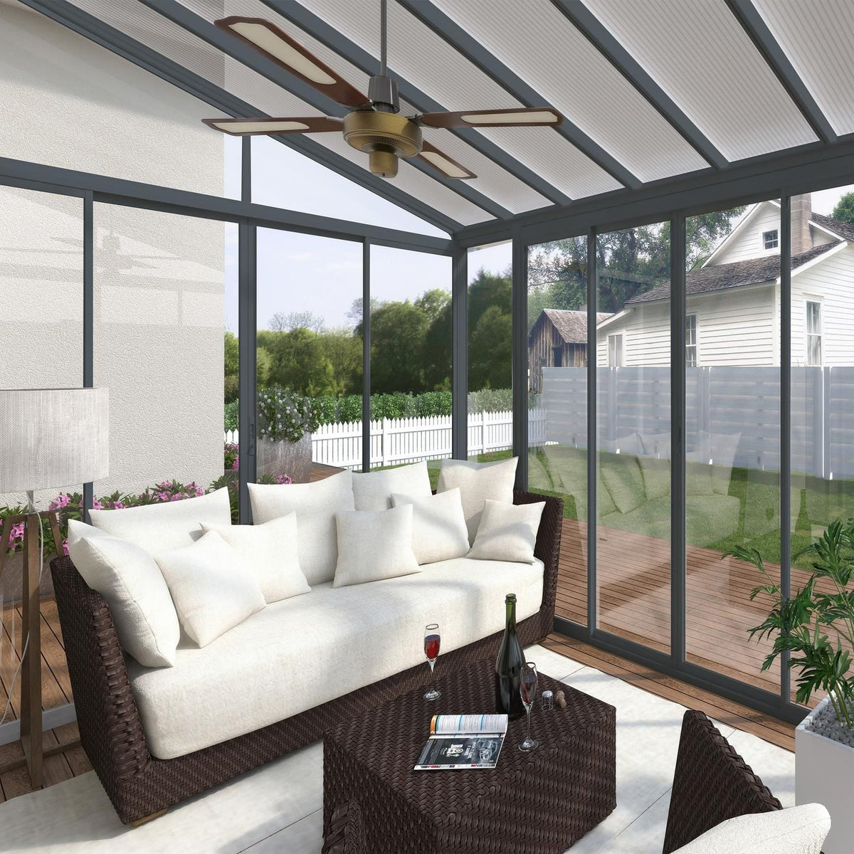 Palram - Canopia | SanRemo 10x18 ft Patio Enclosure - Gray/Clear - HG9065