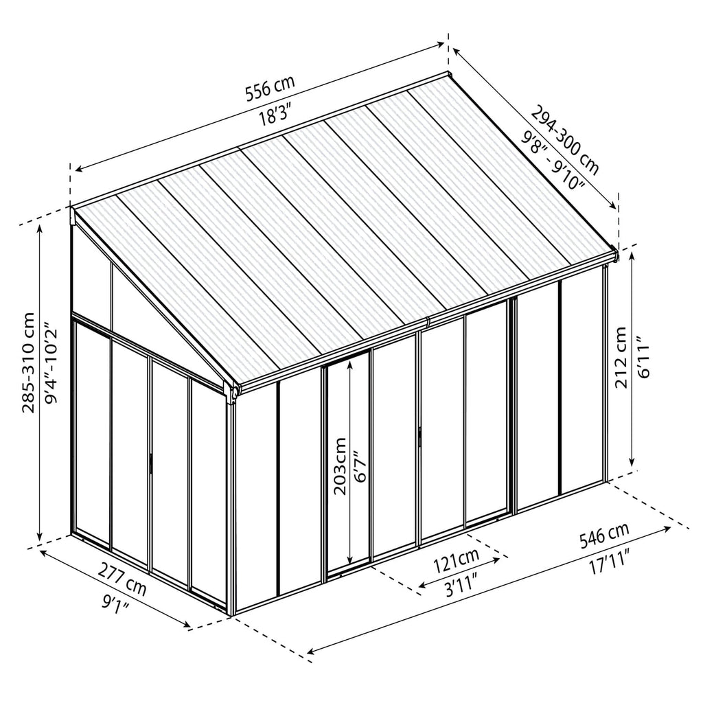 Palram - Canopia | SanRemo 10x18 ft Patio Enclosure - Gray/Clear - HG9065