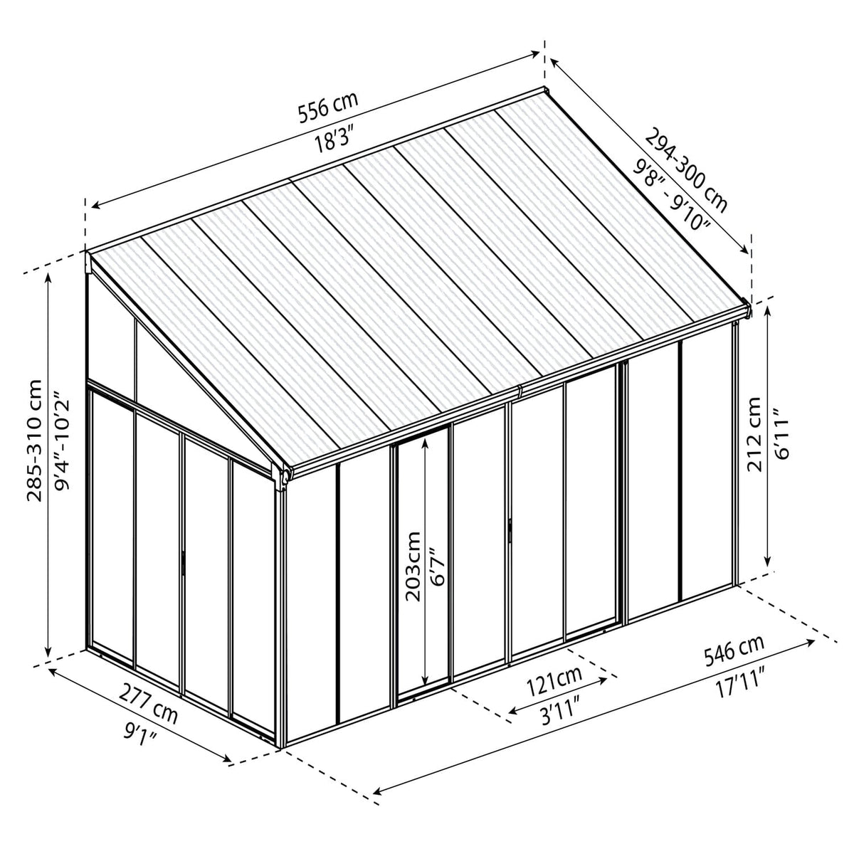 Palram - Canopia | SanRemo 10x18 ft Patio Enclosure - Gray/Clear - HG9065