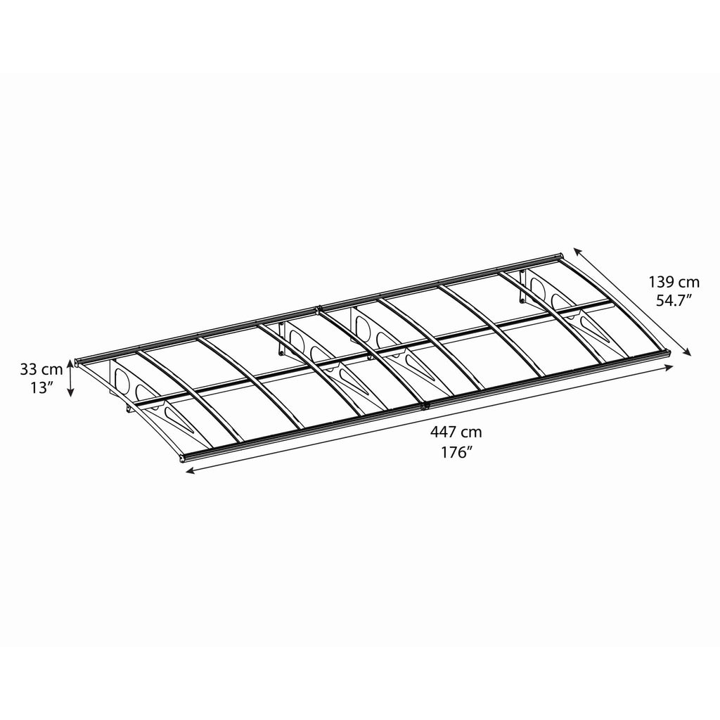 Palram - Canopia | Bordeaux Awning - White/Diffused Clear - 5 ft Wide - HG9561