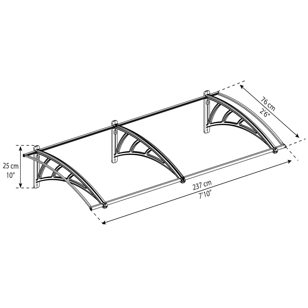Palram - Canopia | Neo 2360 8x3 ft Awning - Gray/Clear - HG9567