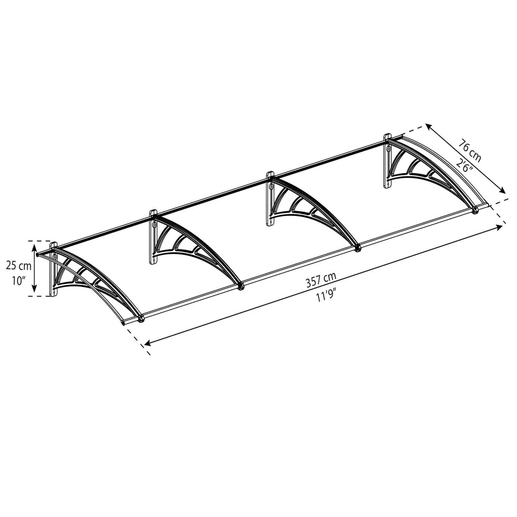 Palram - Canopia | Neo 3540 12x3 ft Awning - Gray/Clear - HG9568
