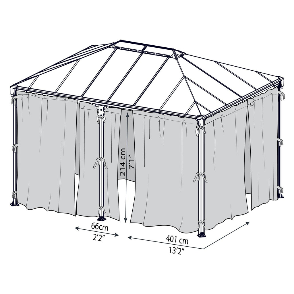 Palram - Canopia | Milano 4300/Martinique 5000 Gazebo Curtain Set - 6 Piece - HG1068