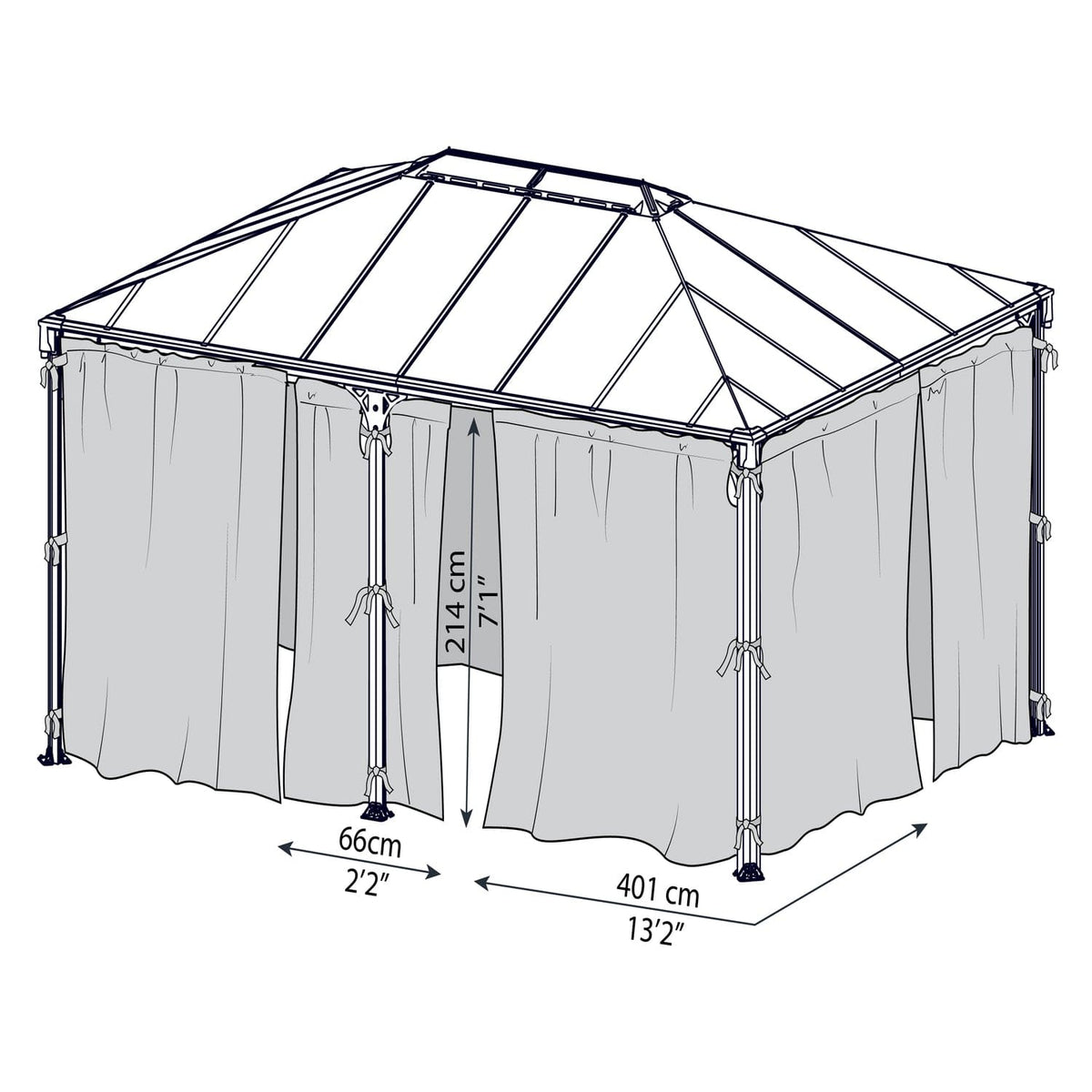 Palram - Canopia | Milano 4300/Martinique 5000 Gazebo Curtain Set - 6 Piece - HG1068