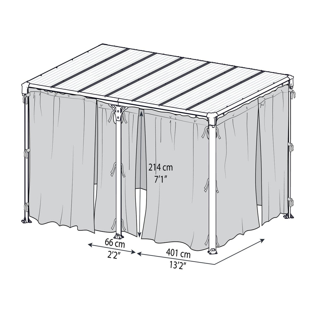 Palram - Canopia | Milano 4300/Martinique 5000 Gazebo Curtain Set - 6 Piece - HG1068
