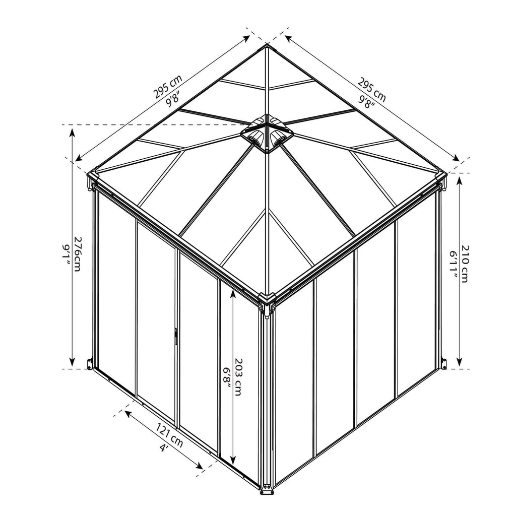 Palram - Canopia | Ledro Enclosed Gazebo - Gray - HG9190