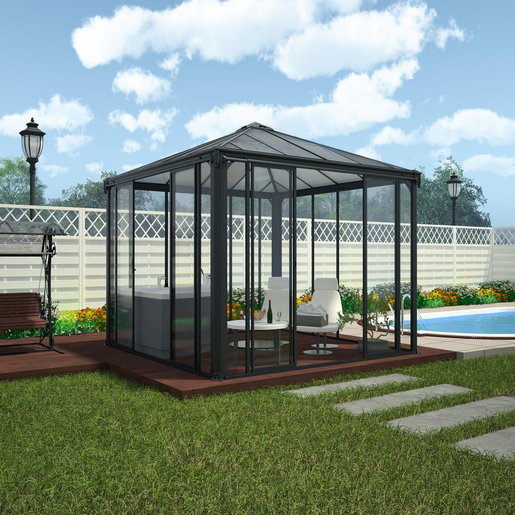 Palram - Canopia | Ledro Enclosed Gazebo - Gray - HG9190