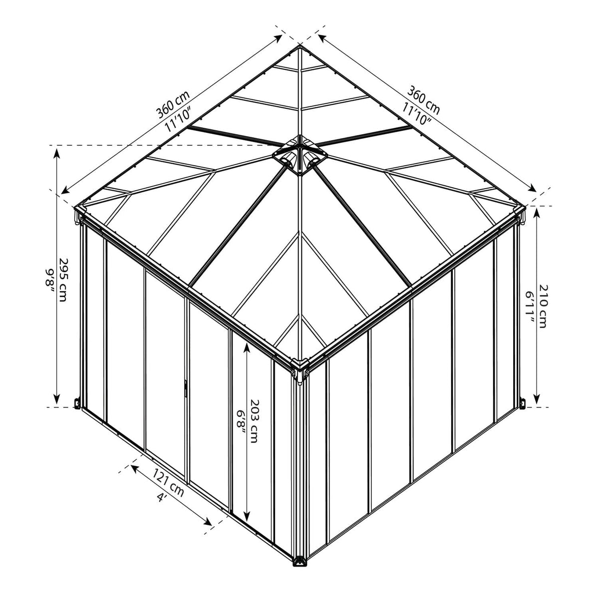 Palram - Canopia | Ledro Enclosed Gazebo - Gray - HG9190