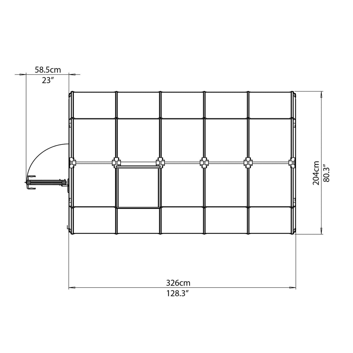 Palram - Canopia | EcoGrow Greenhouse Kit - 6 Ft Wide - Green With 6mm Twin-wall Polycarbonate Glazing - HG7006