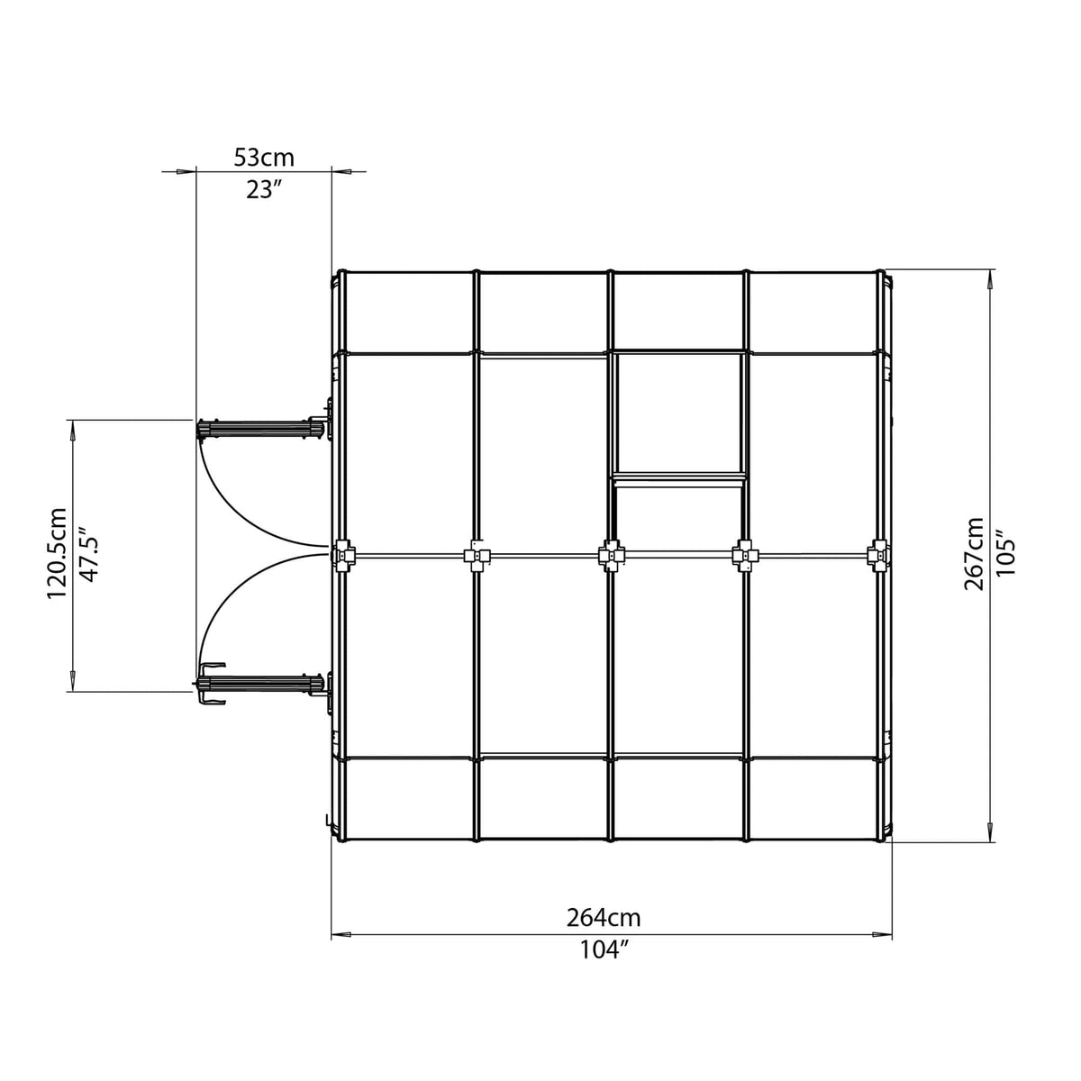 Palram - Canopia | Grand Gardener Greenhouse Kit - 8 Ft Wide - Green - 6mm Twin-wall Polycarbonate Glazing - HG7208