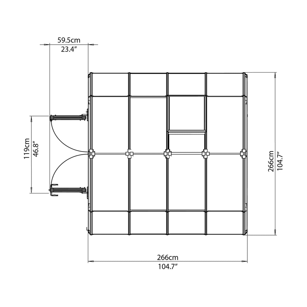 Palram - Canopia | Hobby Gardener Greenhouse Kit - 8 Ft Wide - Green With 6mm Twin-wall Polycarbonate Glazing - HG7108