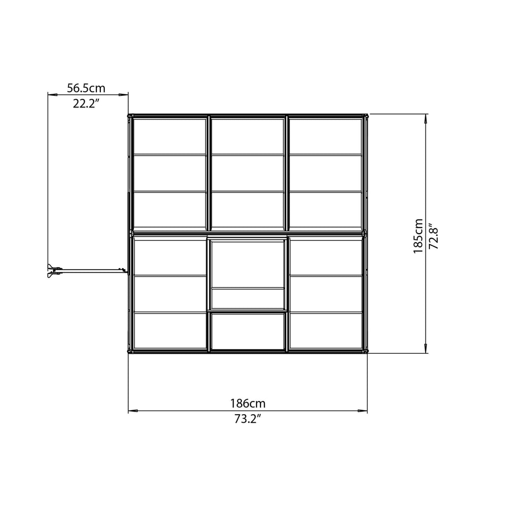 Palram - Canopia | Hybrid Greenhouse Kit - Silver With 0.8mm Polycarbonate Glazing - HG5504
