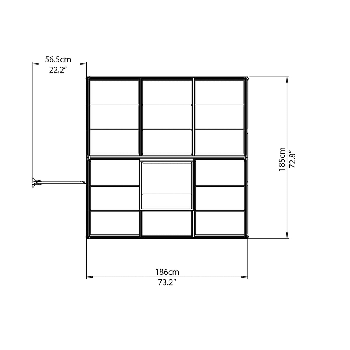 Palram - Canopia | 6x6 Ft Hybrid Greenhouse Kit - Green With 0.8mm Polycarbonate Glazing - HG5506G-1B