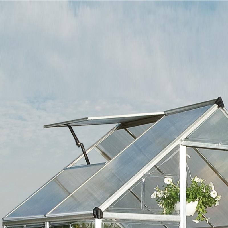 Palram - Canopia | 6x6 Ft Hybrid Greenhouse Kit - Green With 0.8mm Polycarbonate Glazing - HG5506G-1B