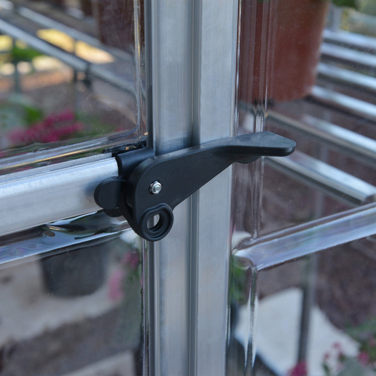 Palram - Canopia | 4x8 Ft Hybrid Lean-To Greenhouse Kit - Silver With 0.8mm Polycarbonate Glazing - HG5548