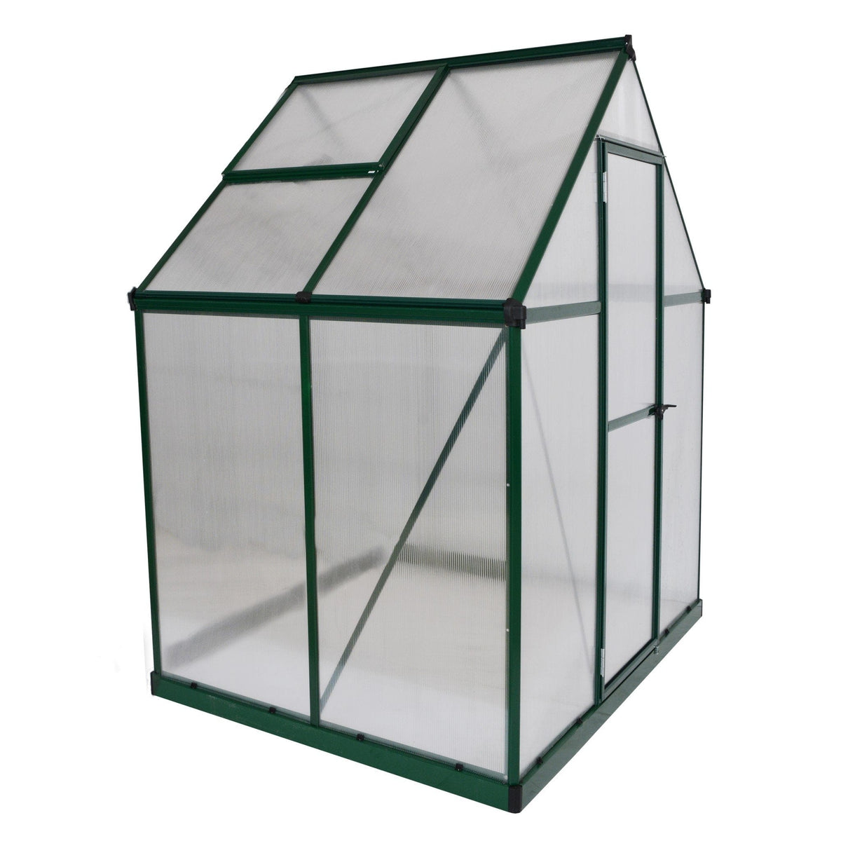 Palram - Canopia | Mythos Greenhouse Kit - 6 Ft Wide - Green With 4mm Twin-wall Polycarbonate Glazing - HG5005G