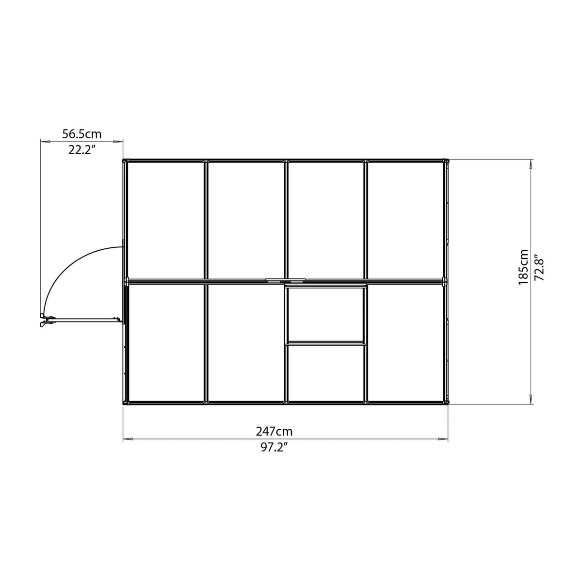 Palram - Canopia | Mythos Greenhouse Kit - 6 Ft Wide - Green With 4mm Twin-wall Polycarbonate Glazing - HG5005G
