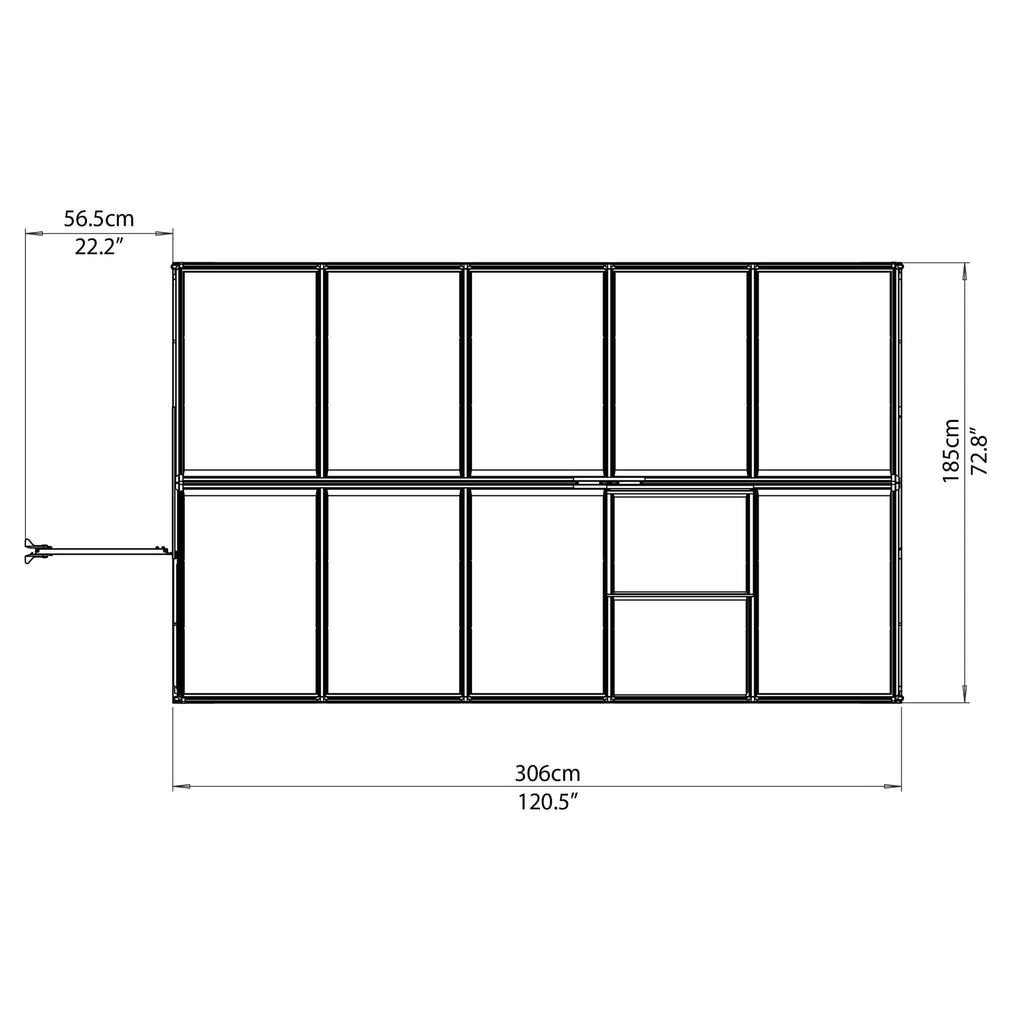Palram - Canopia | Mythos Greenhouse Kit - 6 Ft Wide - Green With 4mm Twin-wall Polycarbonate Glazing - HG5005G