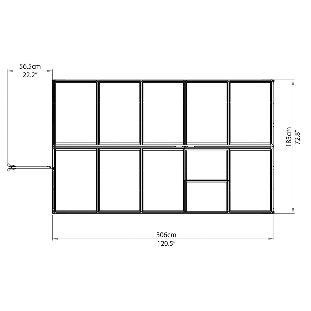 Palram - Canopia | Mythos Greenhouse Kit - 6 Ft Wide - Silver With 4mm Twin-wall Polycarbonate Glazing - HG5005