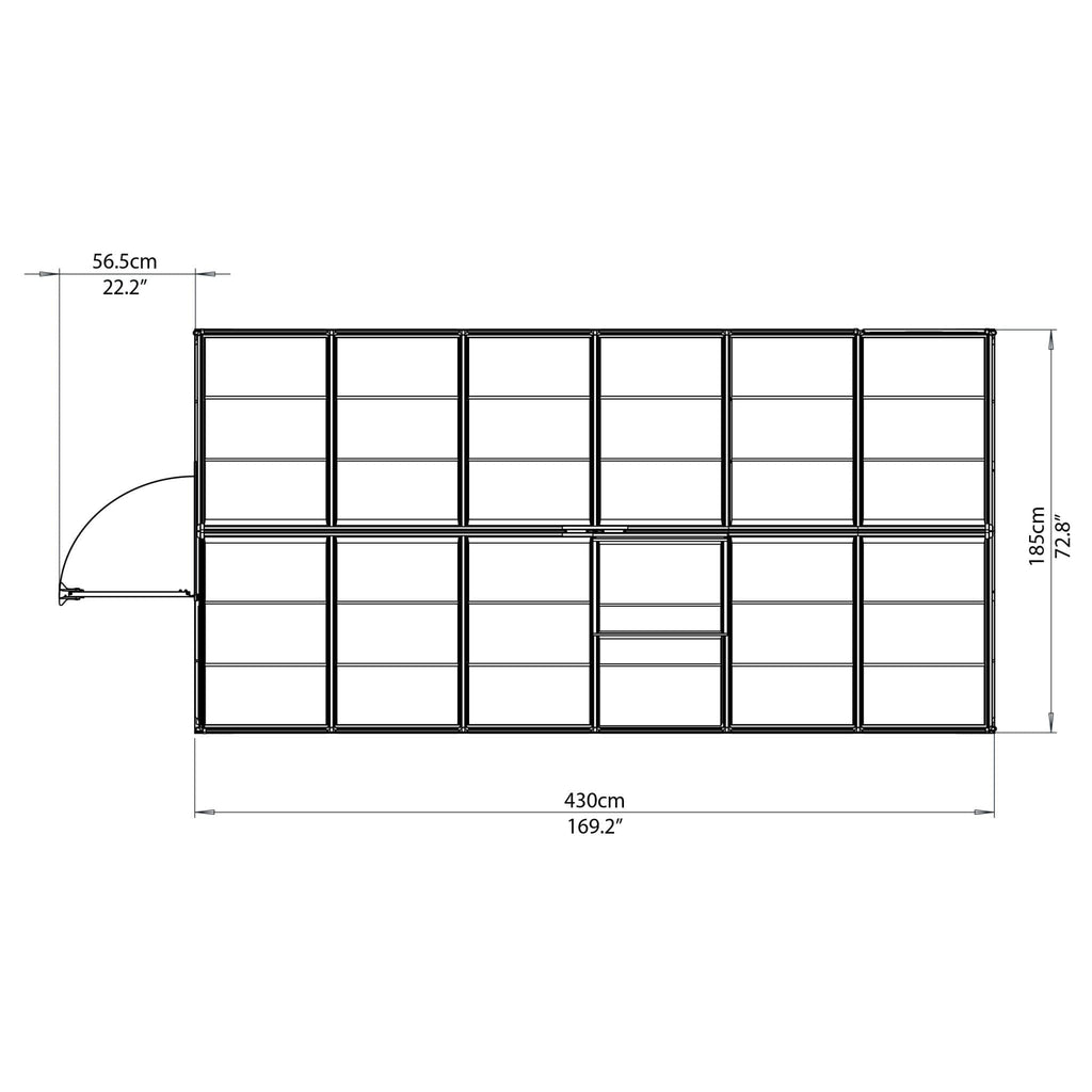 Palram - Canopia | Mythos Greenhouse Kit - 6 Ft Wide - Silver With 4mm Twin-wall Polycarbonate Glazing - HG5005