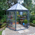 Palram - Canopia | 7x8 Ft Oasis Hex Greenhouse Kit - Gray With 0.8mm Polycarbonate Glazing - HG6000