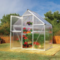 Palram - Canopia | Mythos Greenhouse Kit - 6 Ft Wide - Silver With 4mm Twin-wall Polycarbonate Glazing - HG5005