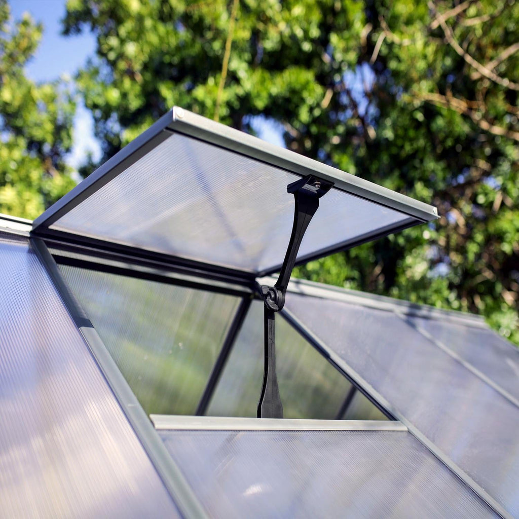 Palram - Canopia | 6x10 Ft Hybrid Greenhouse Kit - Gray With 0.8mm Polycarbonate Glazing - HG5510Y