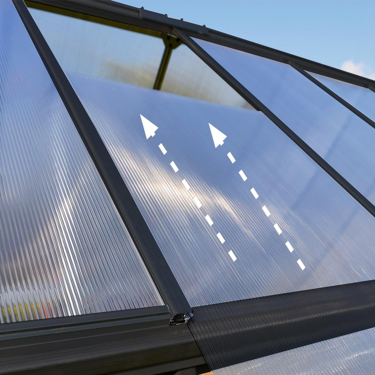 Palram - Canopia | 6x10 Ft Hybrid Greenhouse Kit - Gray With 0.8mm Polycarbonate Glazing - HG5510Y