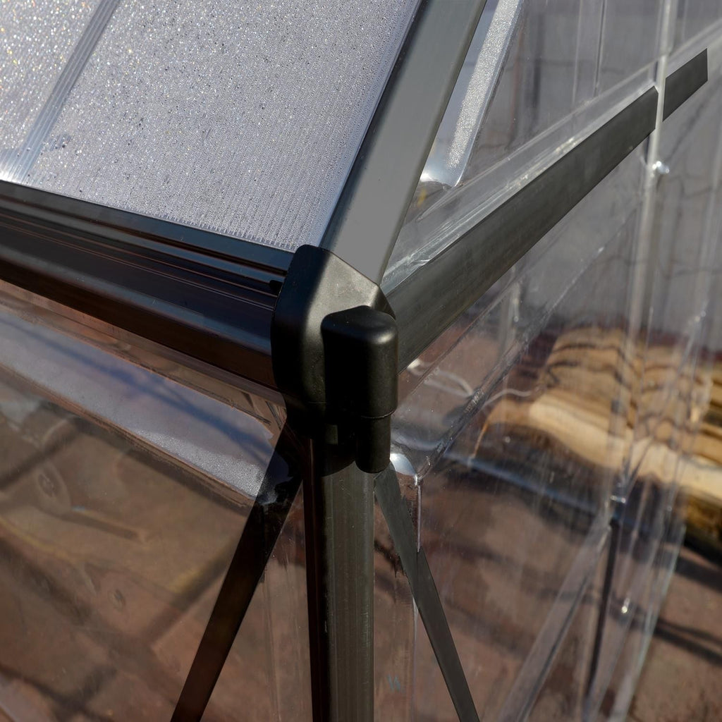 Palram - Canopia | 6x10 Ft Hybrid Greenhouse Kit - Gray With 0.8mm Polycarbonate Glazing - HG5510Y
