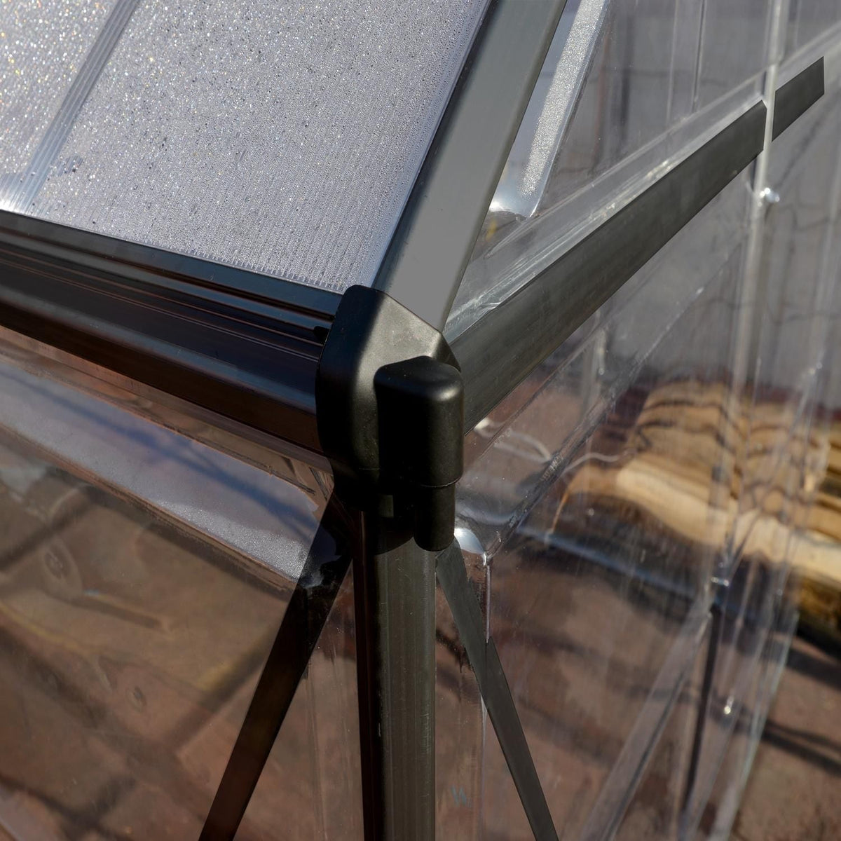 Palram - Canopia | 6x10 Ft Hybrid Greenhouse Kit - Gray With 0.8mm Polycarbonate Glazing - HG5510Y