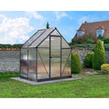 Palram - Canopia | 6x4 Ft Mythos Greenhouse Kit - Gray With 4mm Twin-wall Polycarbonate  - HG5005YGlazing
