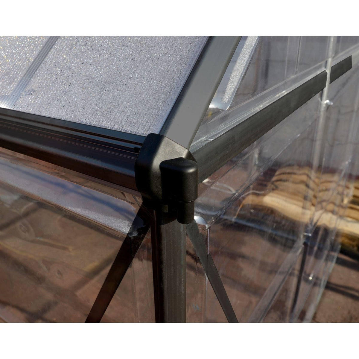 Palram - Canopia | 6x8 Ft Mythos Greenhouse Kit - Gray With 4mm Twin-wall Polycarbonate Glazing - HG5008Y
