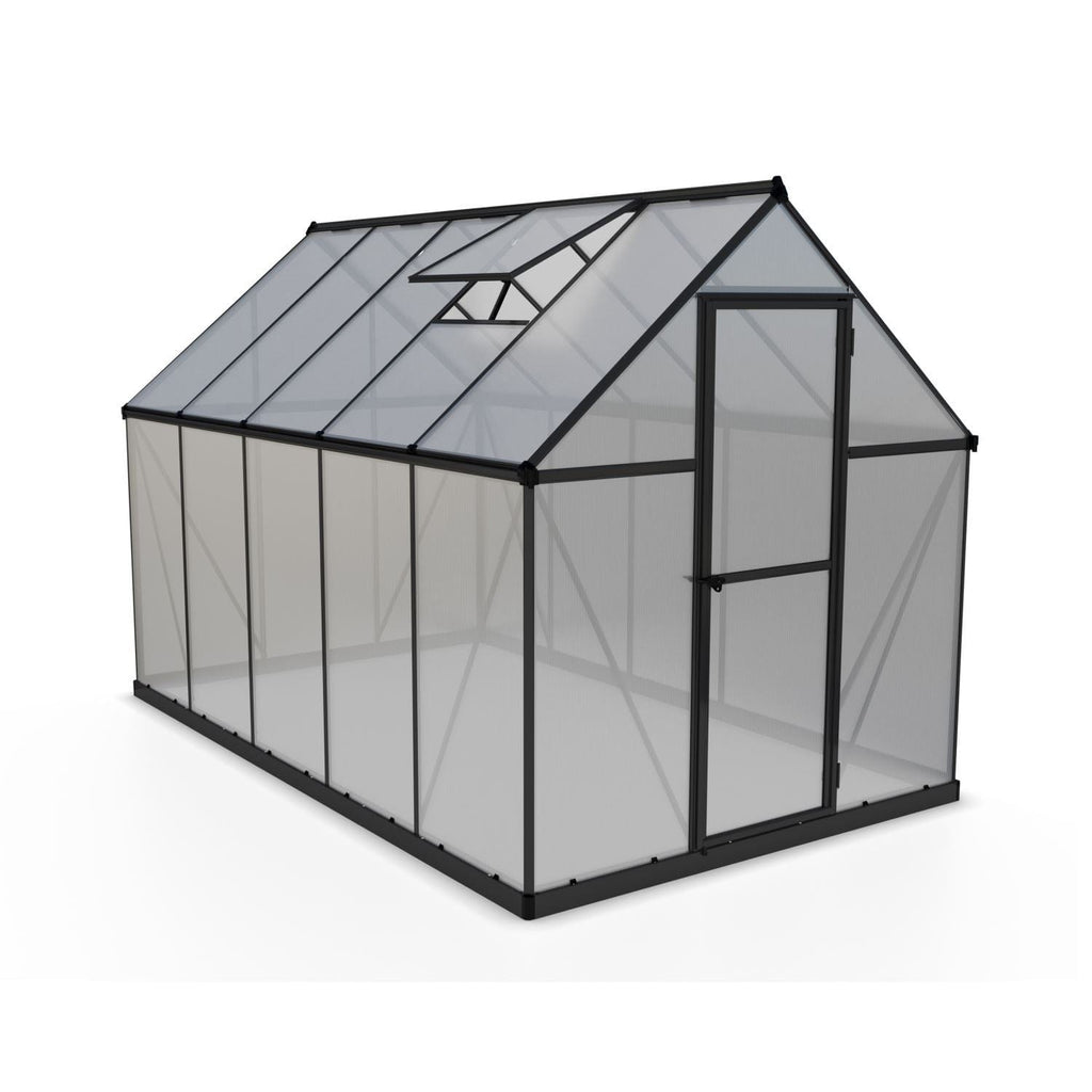 Palram - Canopia | 6x8 Ft Mythos Greenhouse Kit - Gray With 4mm Twin-wall Polycarbonate Glazing - HG5008Y