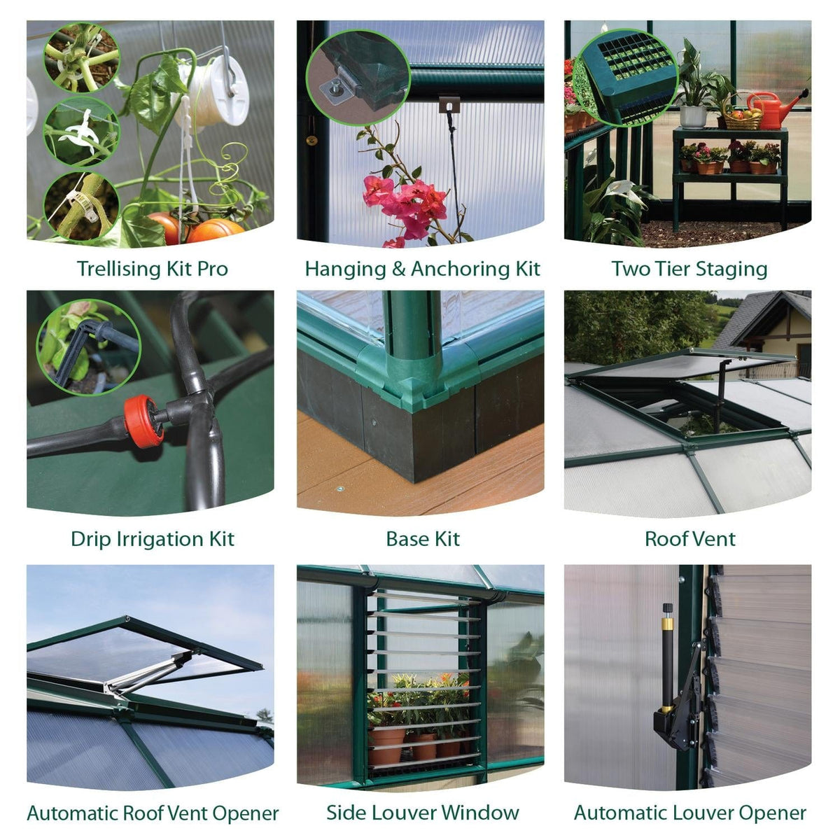 Palram - Canopia | Prestige 8x16 ft Twin Wall Greenhouse Kit Package With 6mm Twin-wall Polycarbonate Glazing - HG7316